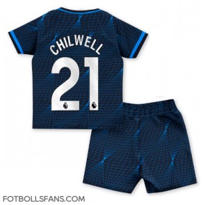 Chelsea Ben Chilwell #21 Replika Bortatröja Barn 2023-24 Kortärmad (+ Korta byxor)